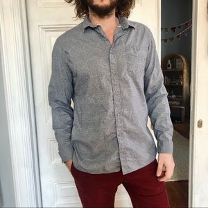 Long Sleeve geometric lightweight cotton button up